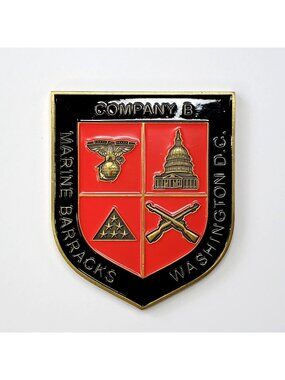 Marine Barracks Washington D.C. Company B Collectible Shield Plaque 2.5" x 2"
